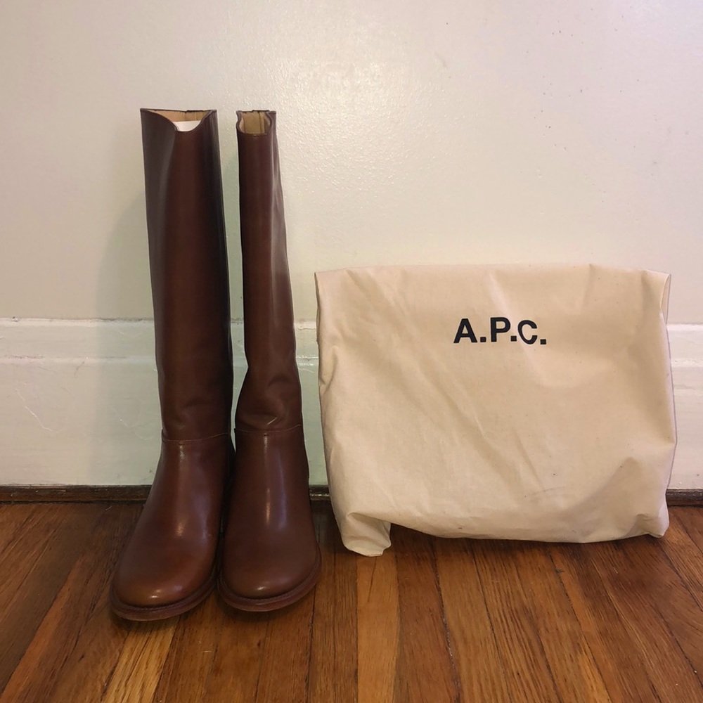 APC brown leather boots